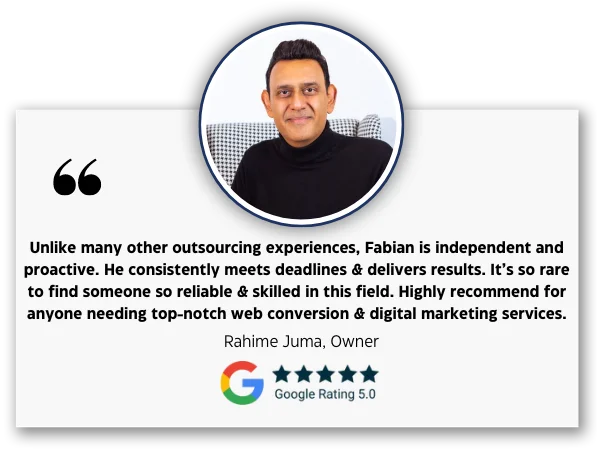 Rahime Juma Testimonial for Converting Website, Landing Page and Lead Generation
