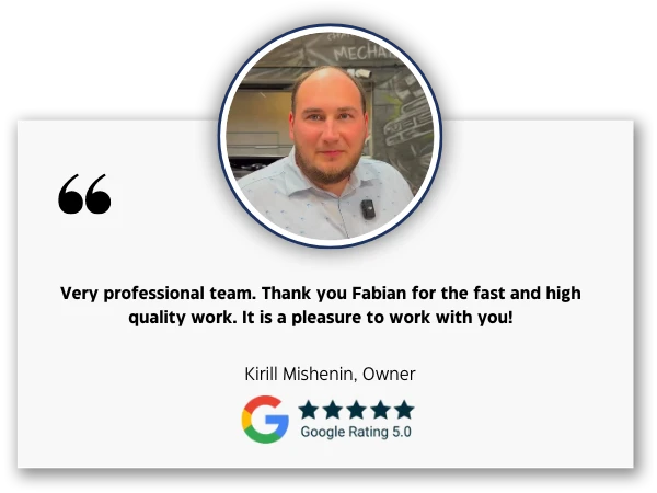 Kirill Mishening Testimonial for Landing Pages io Converting Website, Landing Page and Lead Generation